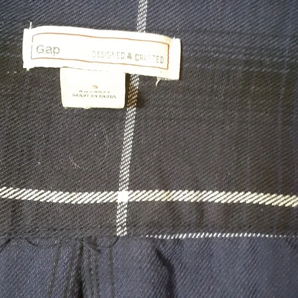 GAP Navy Plaid Shirt Dress Tie Waist – Size Small - Picture 5 of 7
